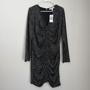 Michael Kors Black Leopard Ruched Dress – New With Tags – Size XXL